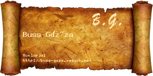 Buss Géza névjegykártya