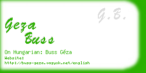 geza buss business card