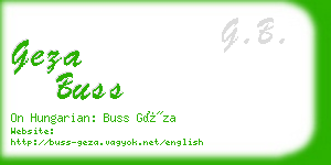 geza buss business card